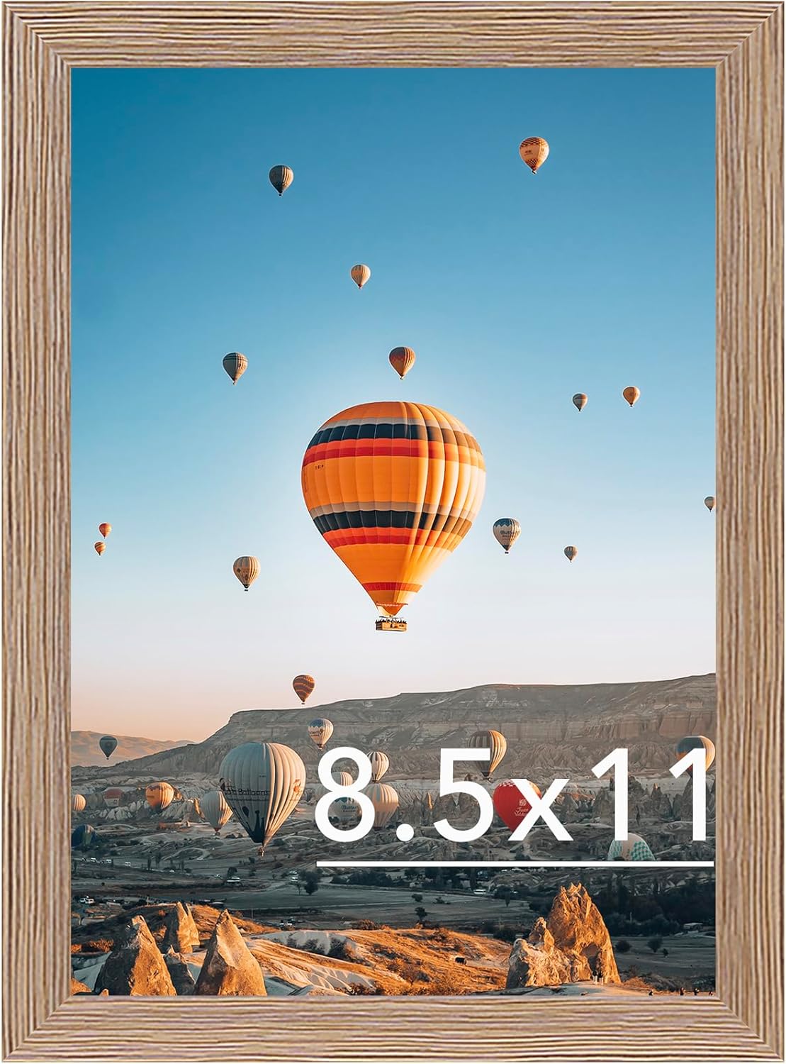 Rustic Brown Picture Frame by [Brand Name] - 8.5x11 Wall Mount or Tabletop Display | Durable Shatter-Resistant Plexiglass