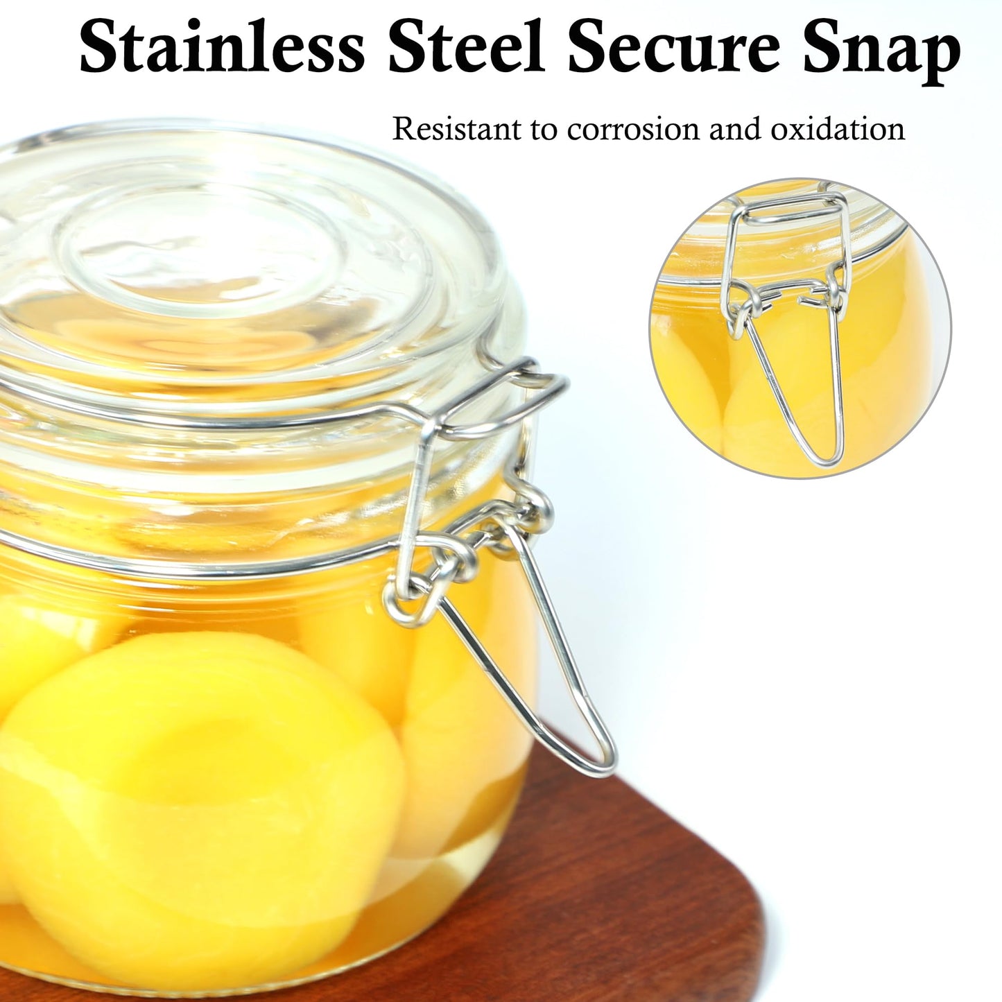 Glass Jars With Airtight Lid 16 Oz (Set Of 2) Wide Mouth Mason Glass Airtight Storage Canisters Leakproof For Coffee Sugar Nuts Spice Refrigerator Pickles & Preserves Tea For Fridge Kitchen Pantry