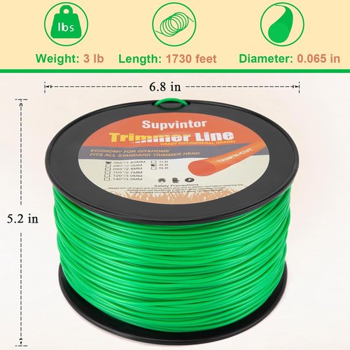 065 Trimmer Line - Commercial Grade .065 Inch Weed Wacker String | 1730ft Green Round Line