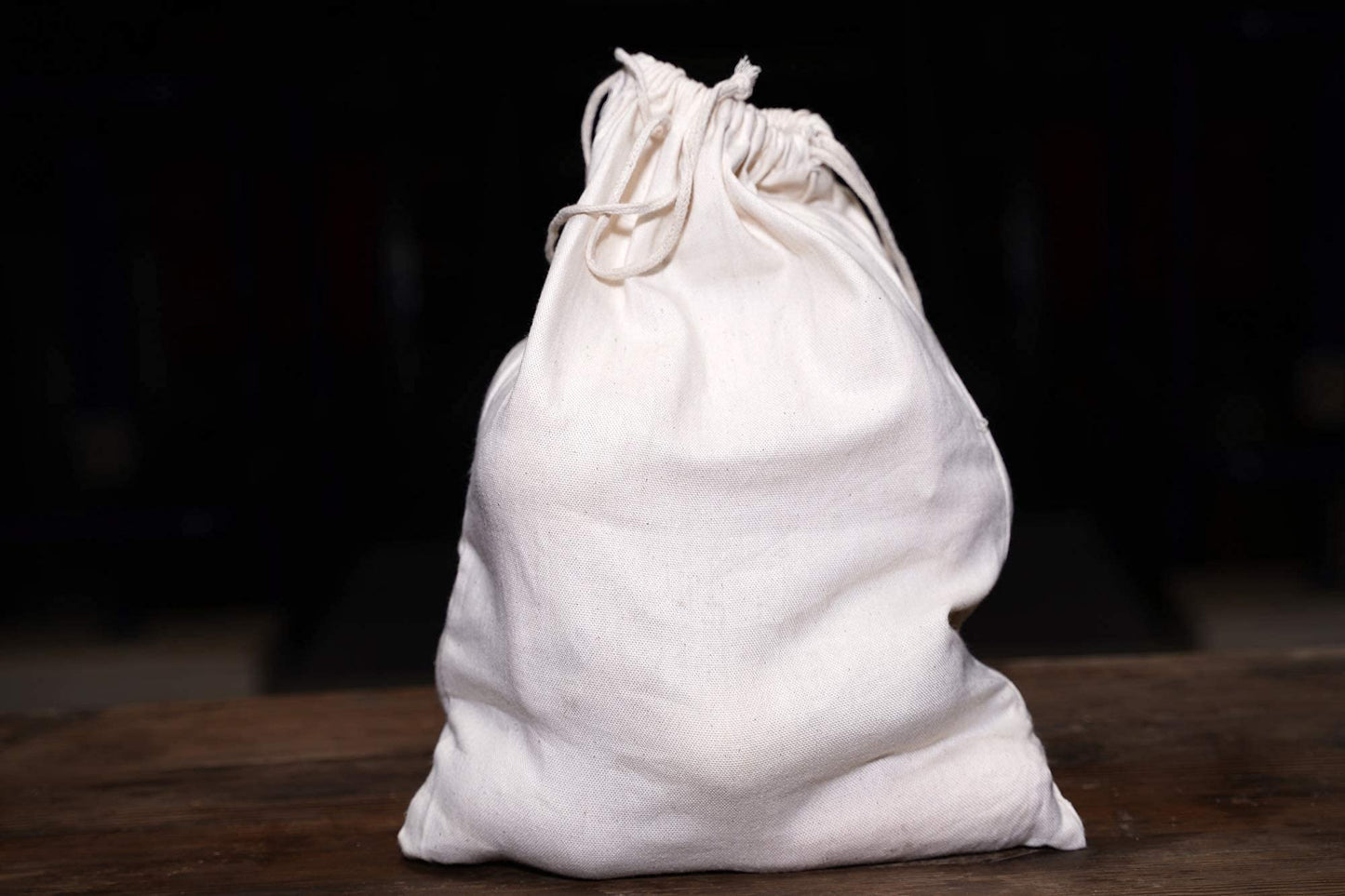 8x12 Inches Cotton Double Drawstring Muslin Bags (Natural Color) - 100 count pack