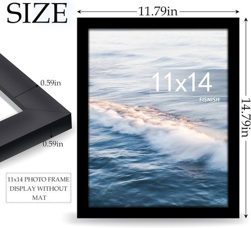 11x14 Black Picture Frame by [Brand Name] - Versatile Tabletop Display & Wall Mounting Options