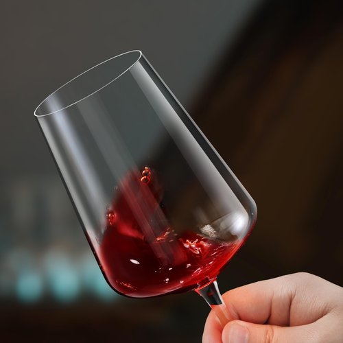 CnSneg Red Wine Glasses Set of 4, Hand Blown Stemmed Wine Glass 18oz, Premium Crystal White Wine Glasses for Christmas, Birthday, Wedding Gift