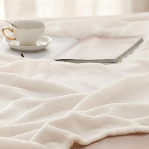 Bedsure GentleSoft Fleece Bed Blanket - Soft, Lightweight Plush Cozy Luxury in Cream | 84x90 Inches