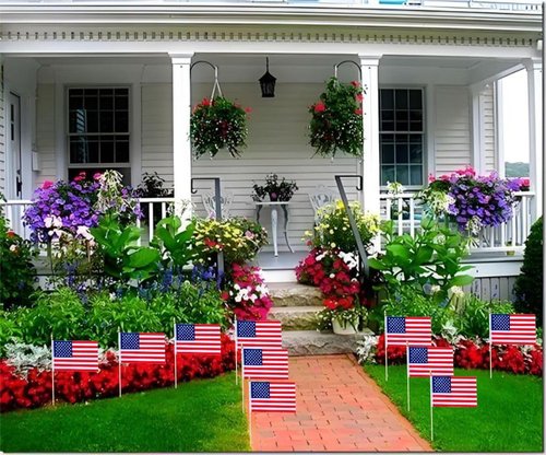 20 Pack USA Flags American Stick Flag Small Mini Handheld Flags for July 4th Independence Day&Memorial Day Decorations,（ 5 × 8inches）, essential for parties and celebrations ﻿