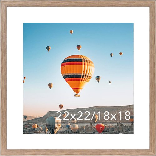 JCJMY 22x22 Rustic Brown Picture Frame - Display 18x18 Photos with Mat or 22x22 Without Mat | Shatter Resistant Plexiglass