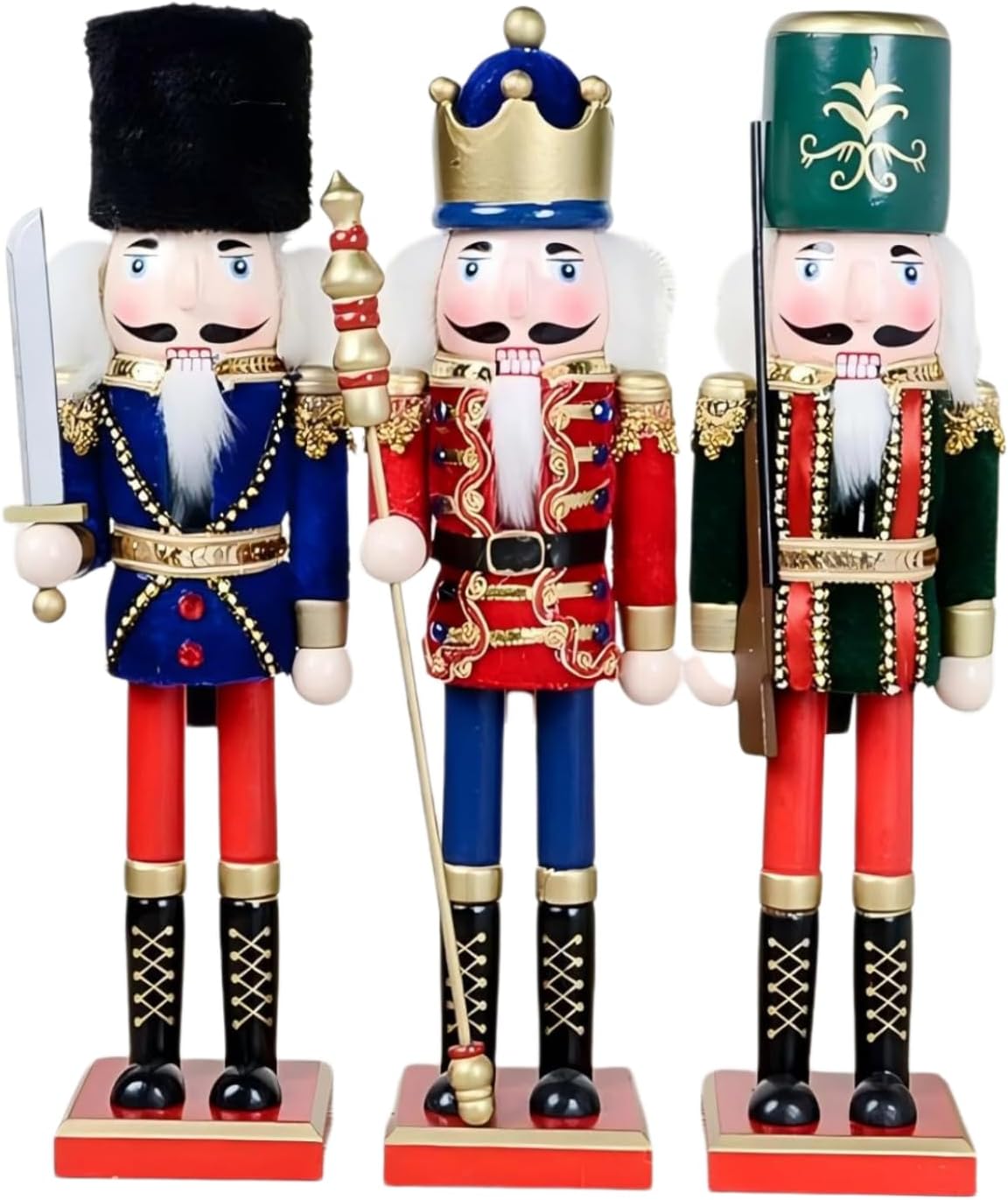 Regine Switzerland 15-Inch Hand-Painted Christmas Nutcracker Figure - Festive Wooden Decoration for Winter