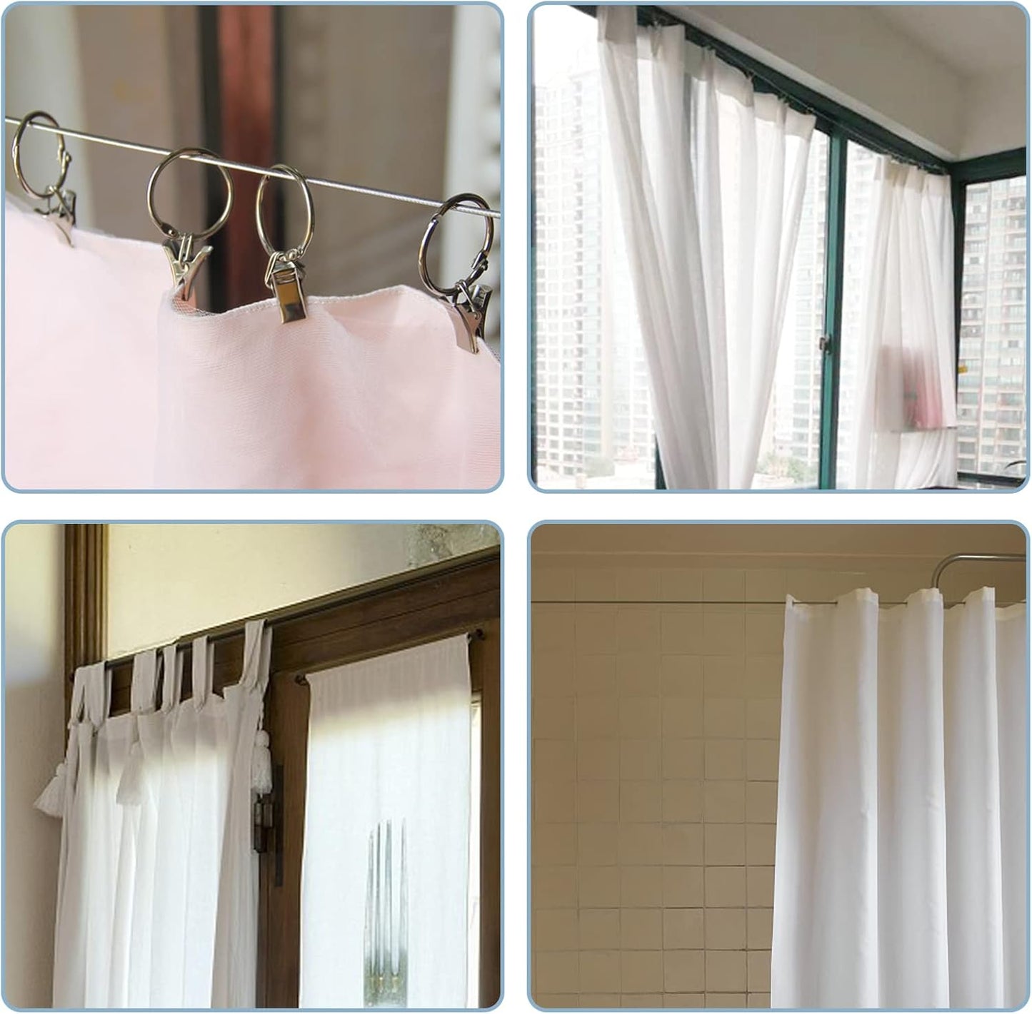 Heavy Duty 17.4FT Stainless Steel Clothesline - Windproof Outdoor Clothesline for Hanging