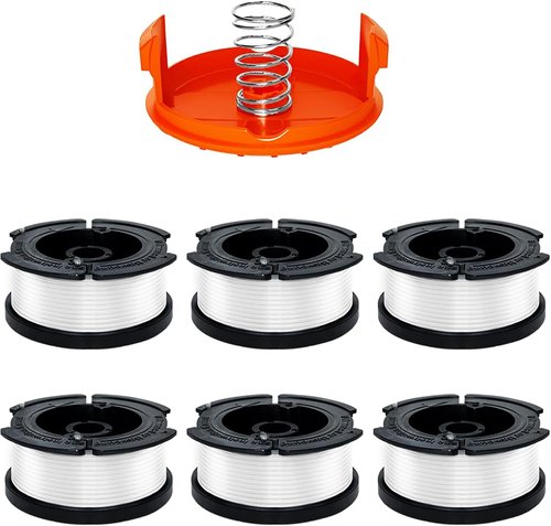 Black+Decker Autofeed String Trimmer Line Replacement - 30ft 0.065" | 6 Spools & 1 Cap