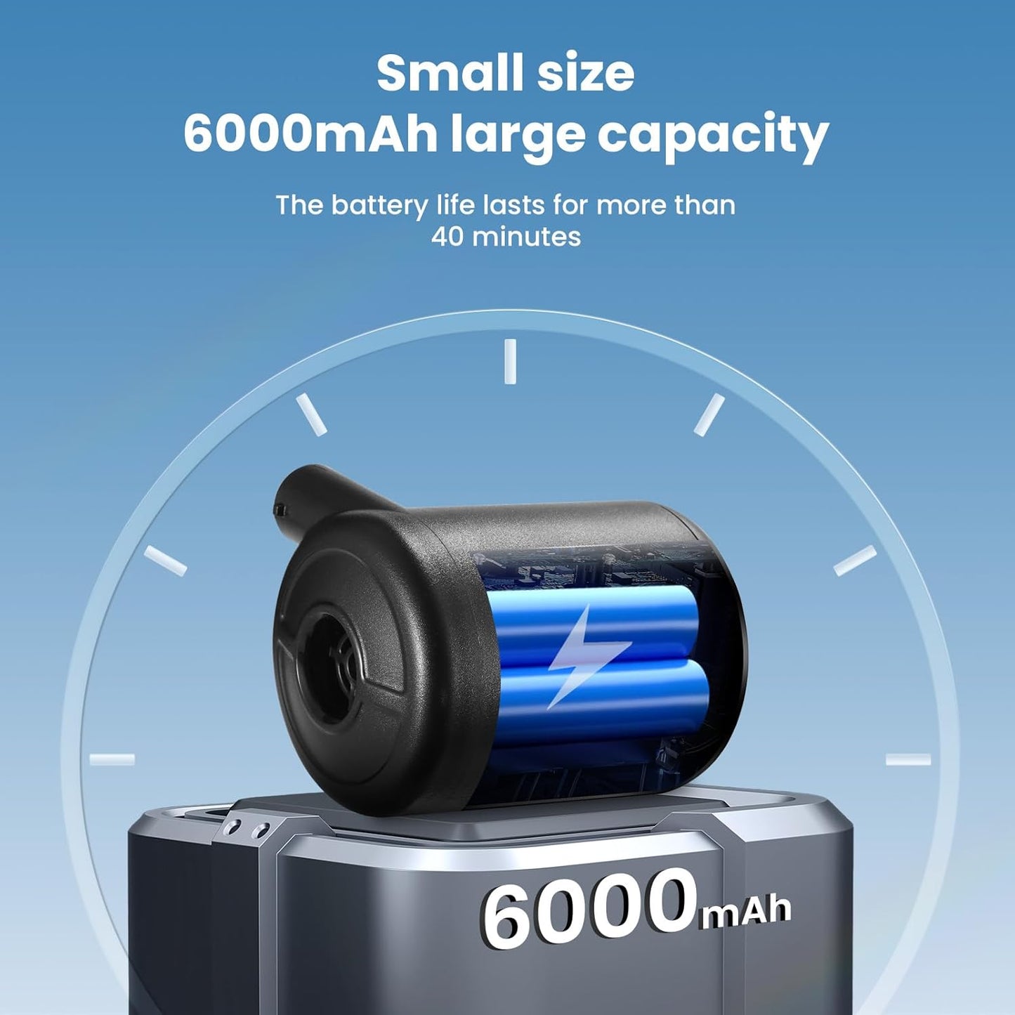 Skiennix Portable Air Pump - Rechargeable 400L/min Quick-Fill Inflator for Air Mattresses & Pool Floats