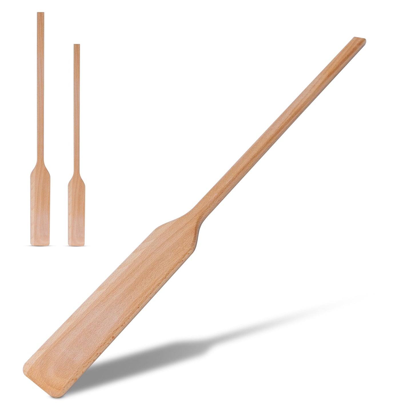 Flat Wooden Spatula for Cooking - 32" Long Wooden Stirring Paddle for Cooking, Mixing, Brewing in Big Stock Pots, Hand-Held Beech Wood Pot Stirrer Wooden Spoon for Kitchen