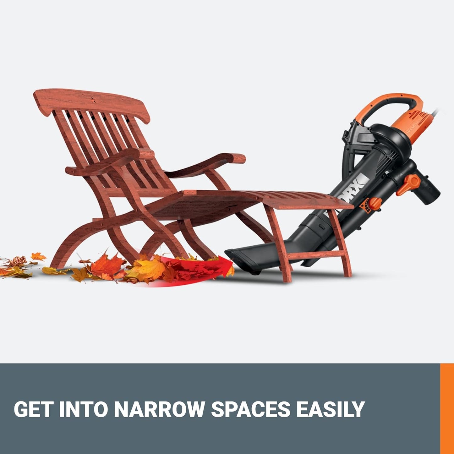 WORX Trivac 3-in-1 Electric Leaf Blower - 350 CFM & 210 MPH Vacuum | Metal Impeller Mulcher, WG509