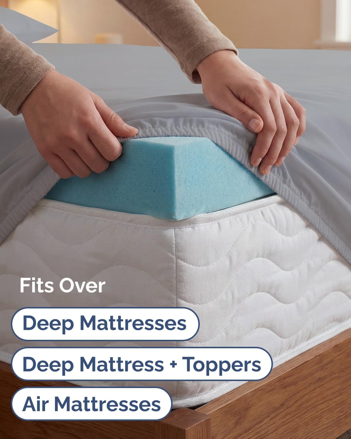 Skiennix Extra Deep Twin XL Sheet Set | 4-Piece Breathable Cooling Sheets - Luxury Hotel Quality - Steel Blue