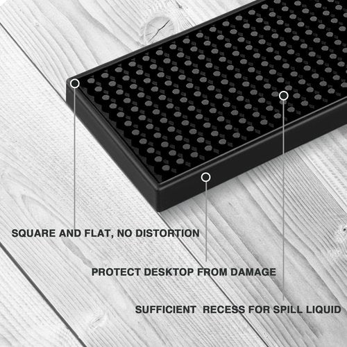 BARsics 17.5x3.5 inches Long PVC Bar Rail Mat Non-Slip Serving Spill Mat (Pack of 2)