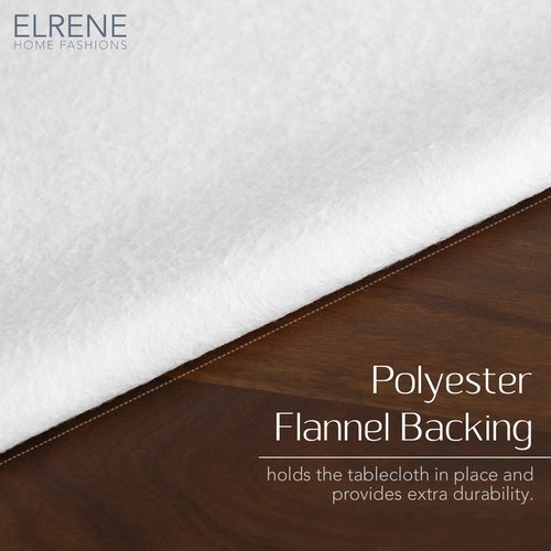 Elrene Home Fashions Savannah Boho Paisley Water- and Stain-Resistant Vinyl Tablecloth with Flannel Backing, 60 Inches X 84 Inches, Oval, Taupe