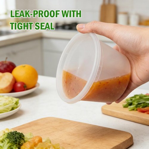 indigywve 48 Sets Deli Containers with Lids, 16 oz Plastic Soup Containers with Lids, Food Storage Containers with Lids Airtight, Stackable, Leak-proof, Microwave and Freezer Safe