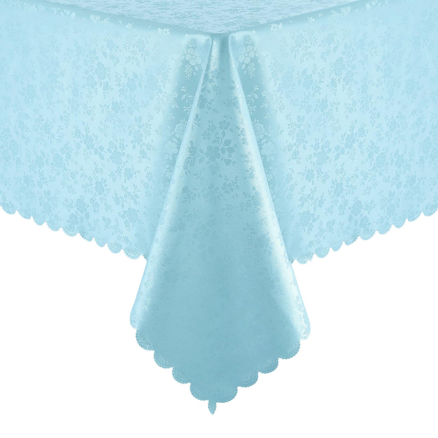 Smiry Rectangle Table Cloth, Waterproof Heavy Duty Vinyl Tablecloths, Wipeable Washable Table Cover for Kitchen and Dining Room (Light Blue, 60" X 84")