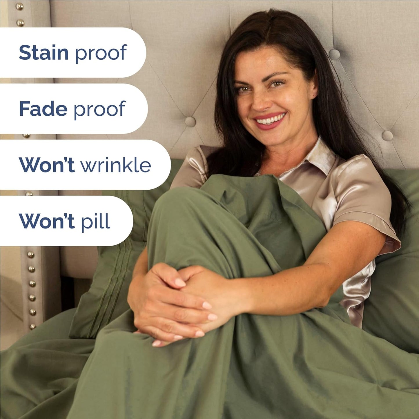 Skiennix Full Size 4-Piece Sheet Set - Comfy, Breathable & Cooling Hotel Luxury Bedding - Deep Pockets, Soft & Wrinkle-Free - Sage Green