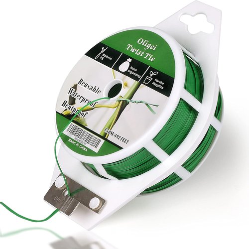 Green Garden Wire - Sturdy Plant Ties with Cutter for Indoor & Outdoor Use | 492FT (150m)