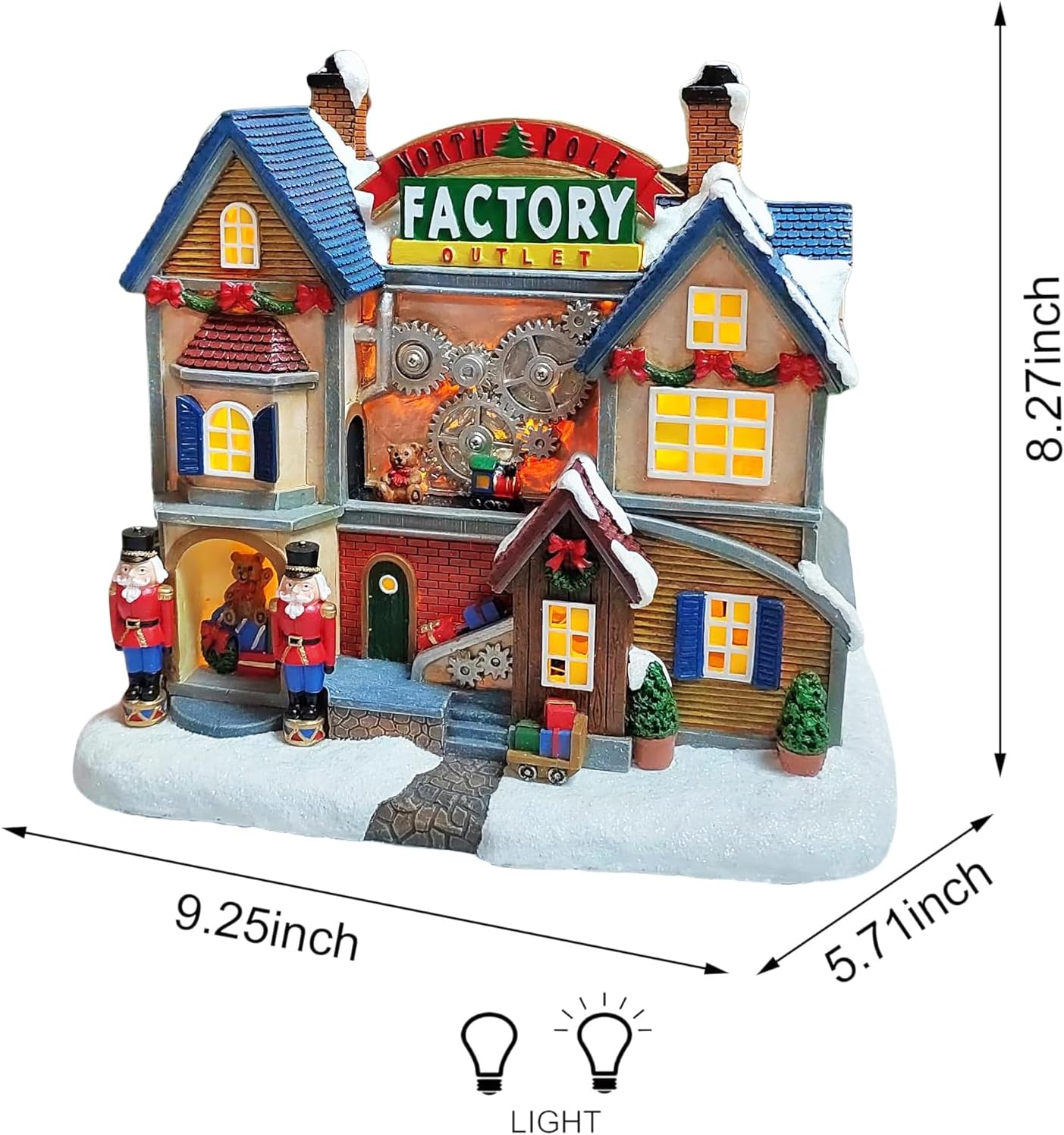 MOMENTS IN TIME LED Lighted Animated Christmas Village House - Hand-Painted Polyresin, 8.3”H