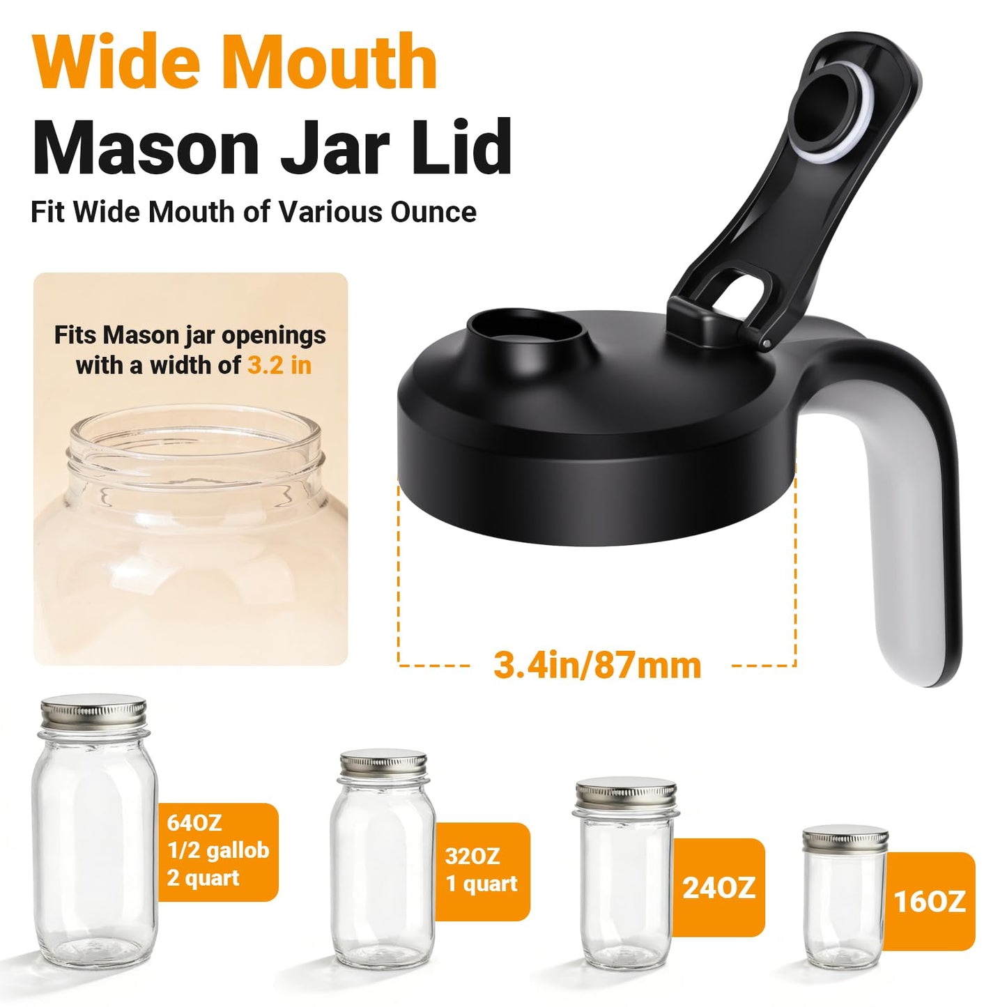 Sursip 64 oz Glass Pitcher with Pour Spout Lid, 2 Quart Mason Jar Pitcher for Fridge Airtight & Leakproof - Wide Mouth Non-Slip Water Pitcher for Cold Brew Coffee, Juice,Lemonade - Green