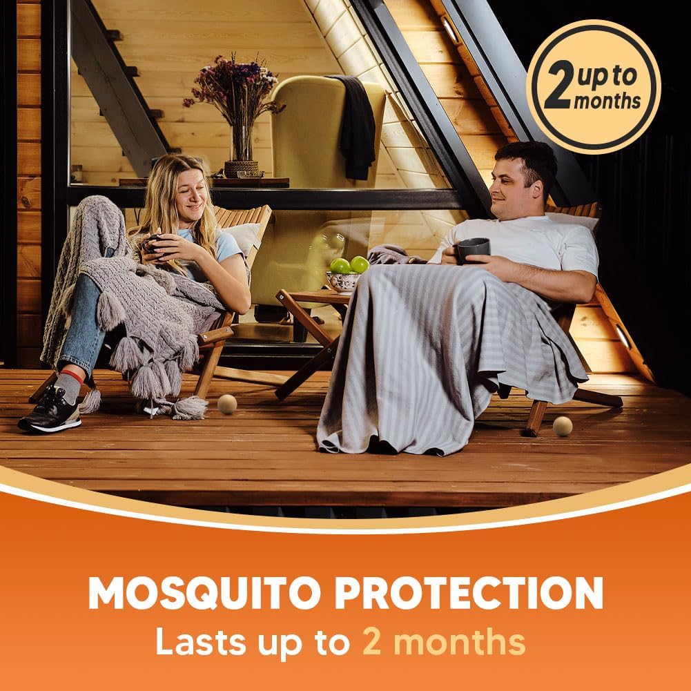 SCFKAOF Mosquito Repellent Balls - Effective Outdoor & Indoor Deterrent | 120 Sq. Ft Coverage, 60 Days Protection - 8 Packs