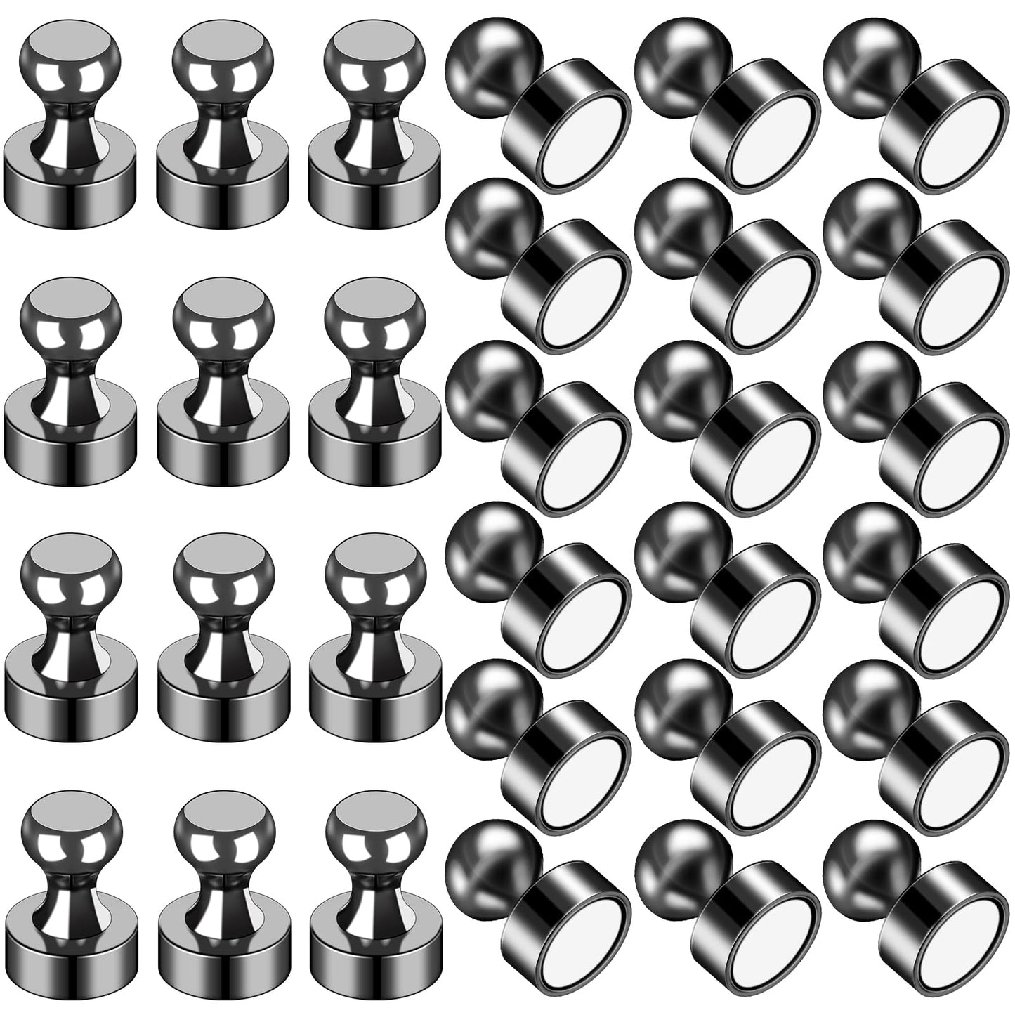 LOVIMAG Fridge Magnets 30Pcs Refrigerator Whiteboard Small Strong Magnet Classroom Kitchen Accessories Decorative Locker Set Decor Must Haves Office Calendar Refrigerador Magnetic Cute Crafts Black