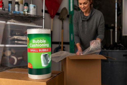 Duck Brand Small Bubble Cushioning Wrap - 30 FT Clear Packing Roll for Moving & Shipping Protection | Perforated Every 12 IN