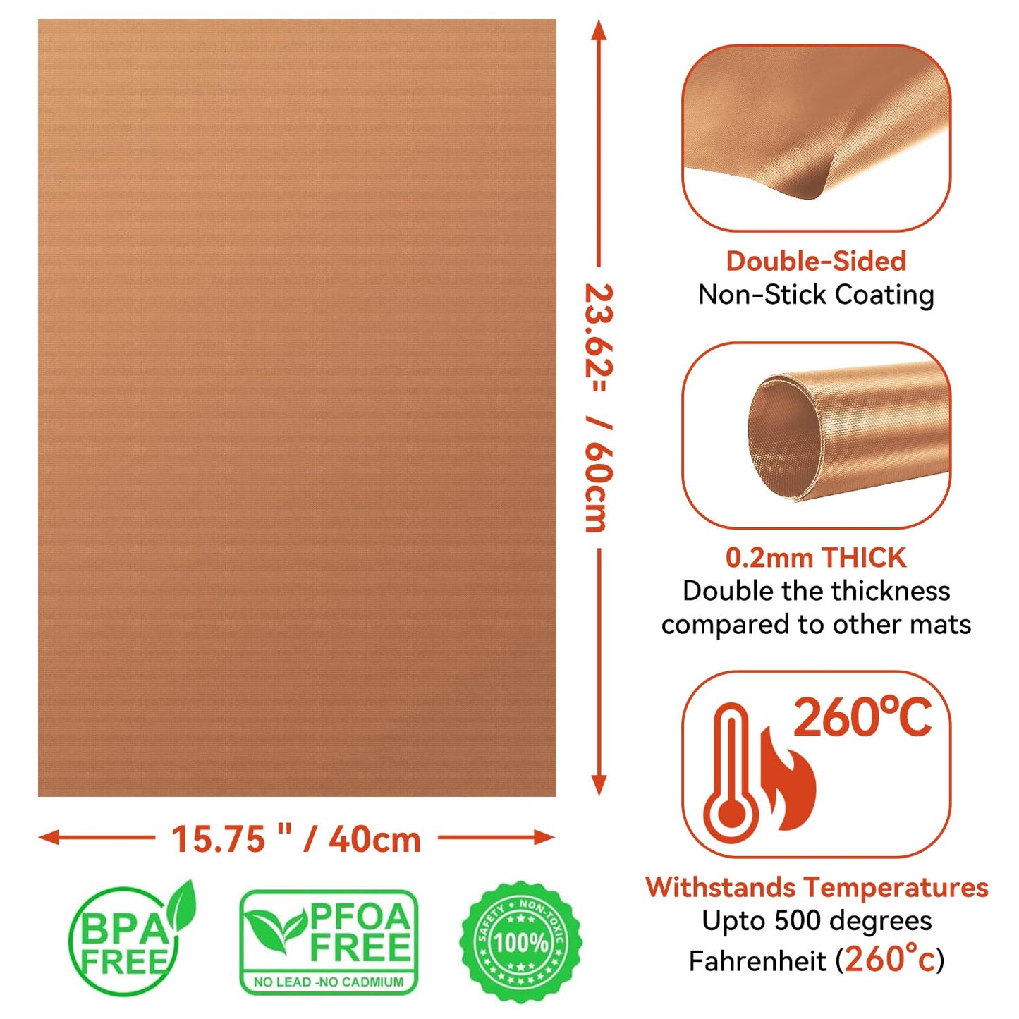 Oven Liners for Bottom of Oven - 2 Pack Large Heavy Duty Mats, 23.6"x15.7" Non-Stick Reusable Liner for Electric, Gas, Toaster Ovens Grills - BPA & PFOA Free Kitchen Accessory to Keep Oven Clean