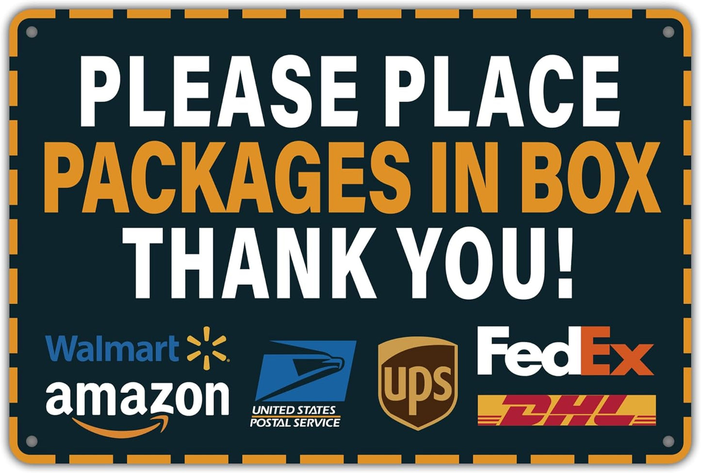 Please Leave Packages Here Sign - Self-Adhesive Waterproof Delivery Sticker for Home & Office
