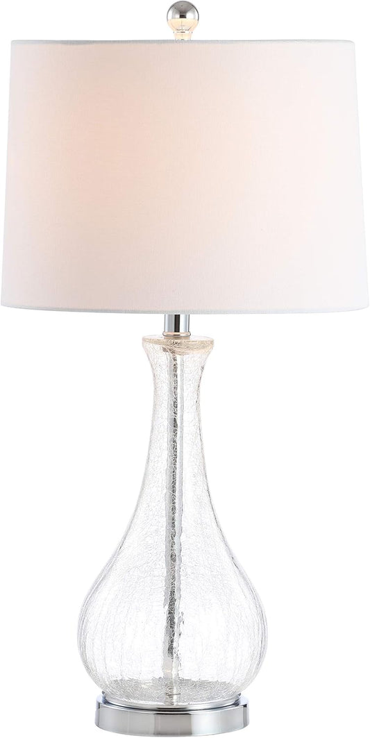Safavieh Lighting Collection Finnley Light Blush Crackle 28-inch Bedroom Living Room Home Office Desk Nightstand Table Lamp (LED Bulb Included)