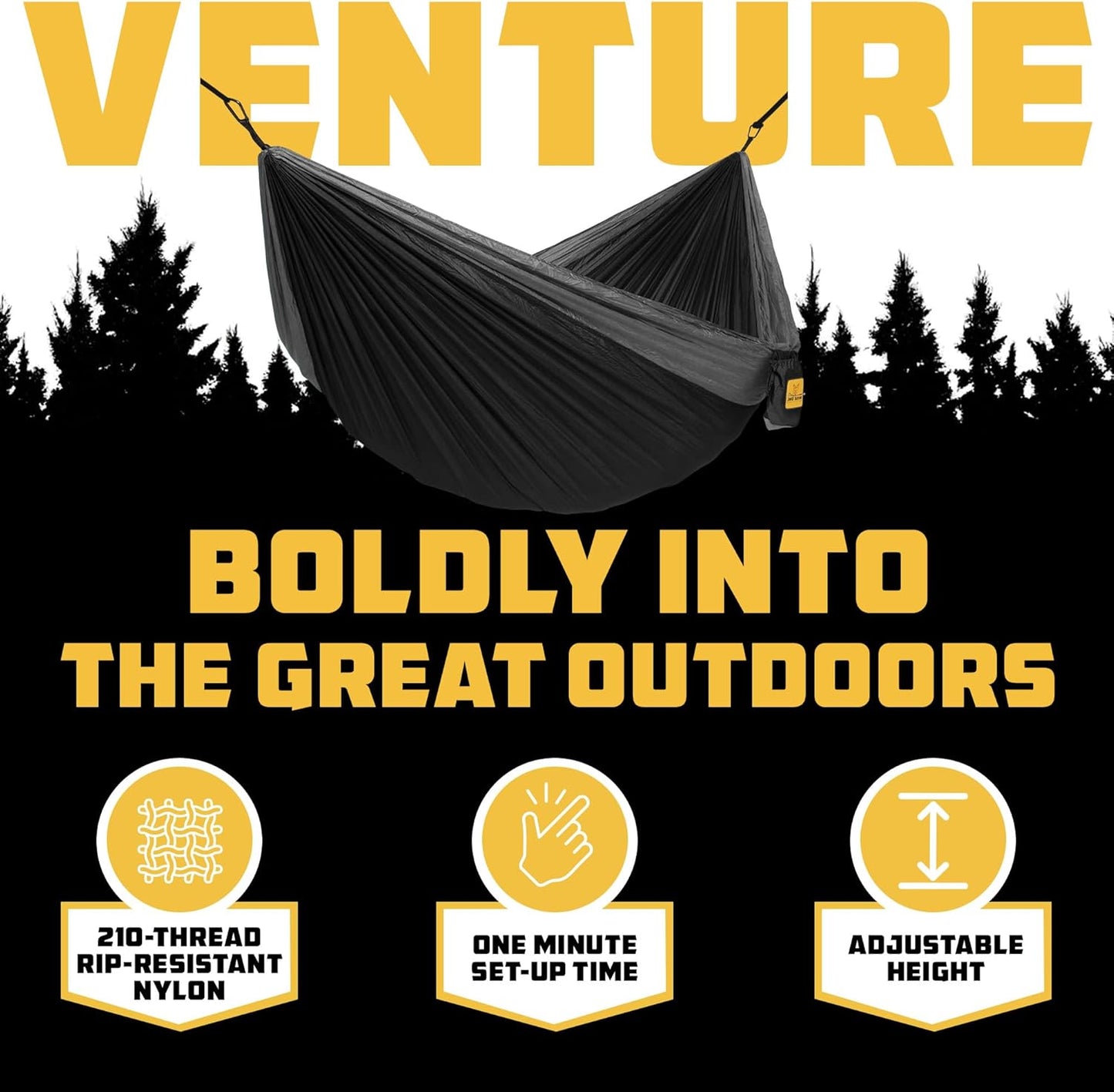 Wise Owl Outfitters Camping Hammock - 500lbs Portable with Tree Straps | Ideal for Travel & Hiking
