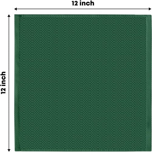 Artoid Mode 100% Cotton Kitchen Dish Cloths - Dark Green Waffle Weave, Ultra Soft & Absorbent, 12x12 Inch, Set of 6