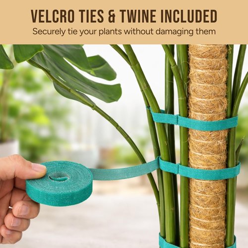 Craft911 Moss Pole Monstera Plant Support - 2 Pack 28” Bendable Stakes for Indoor Climbing Plants