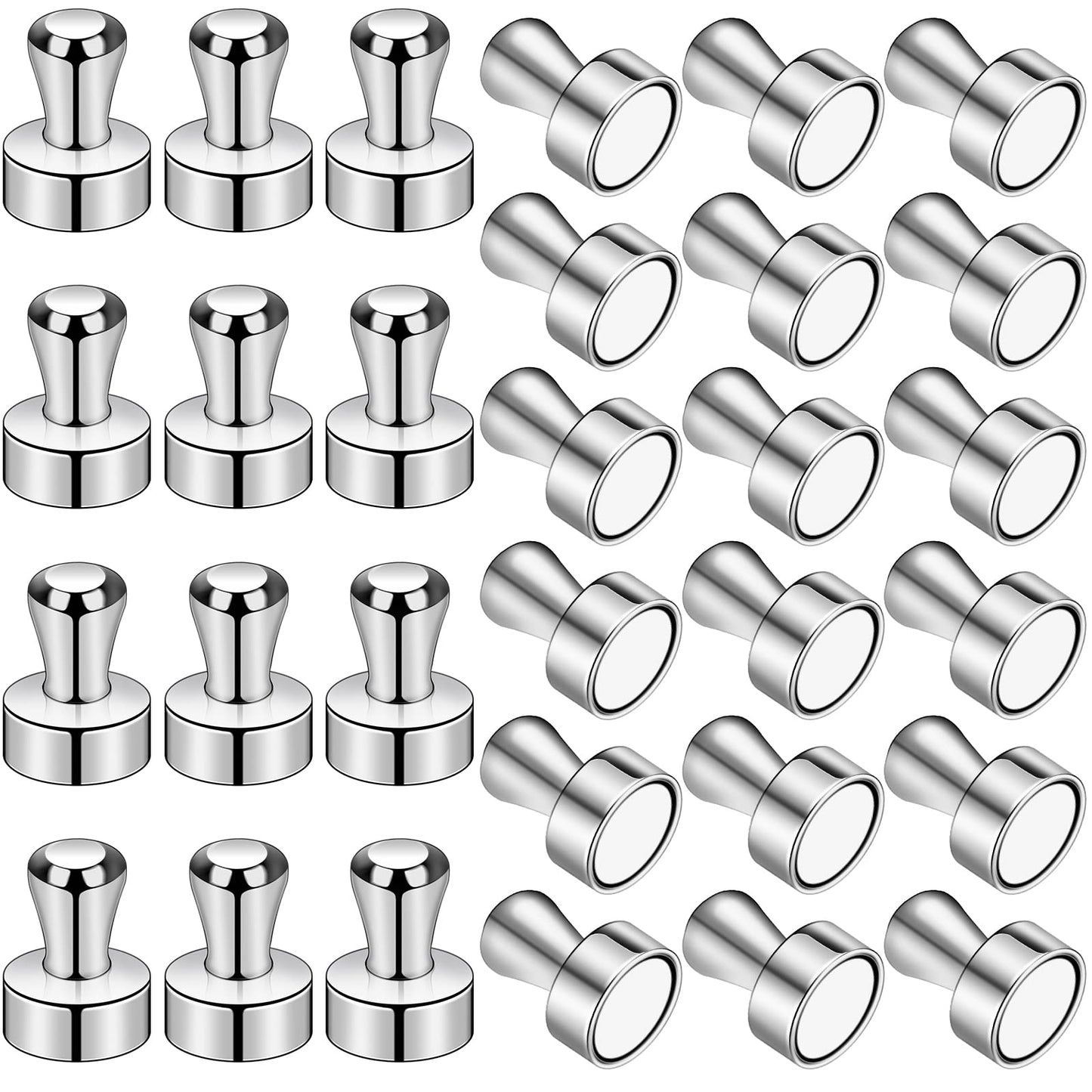 LOVIMAG Fridge Magnets 30Pcs Refrigerator Whiteboard Small Strong Magnet Classroom Kitchen Accessories Decorative Locker Set Decor Must Haves Office Calendar Refrigerador Magnetic Cute Crafts Silver