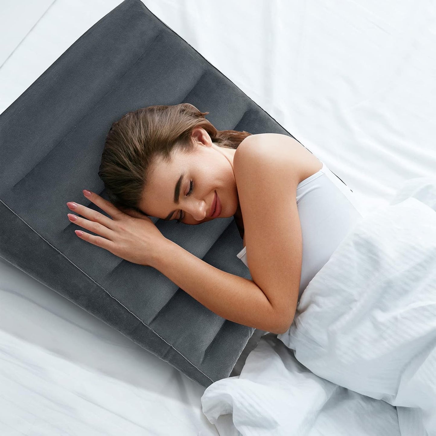 USHMA Inflatable Wedge Pillow - Portable Travel Design with Fast Inflation & Deflation | Ideal for Back & Knee Support