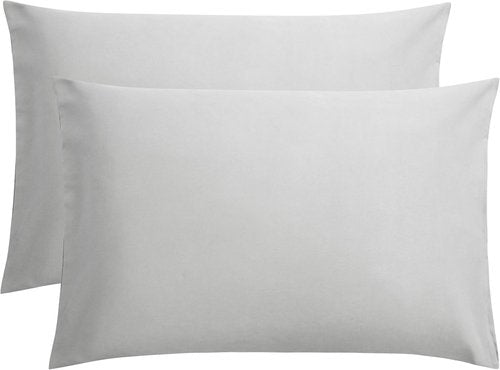 FLXXIE Pillow Cases - Soft Microfiber Queen Pillow Covers with Envelope Closure | 2-Piece Set, Light Grey 20x30