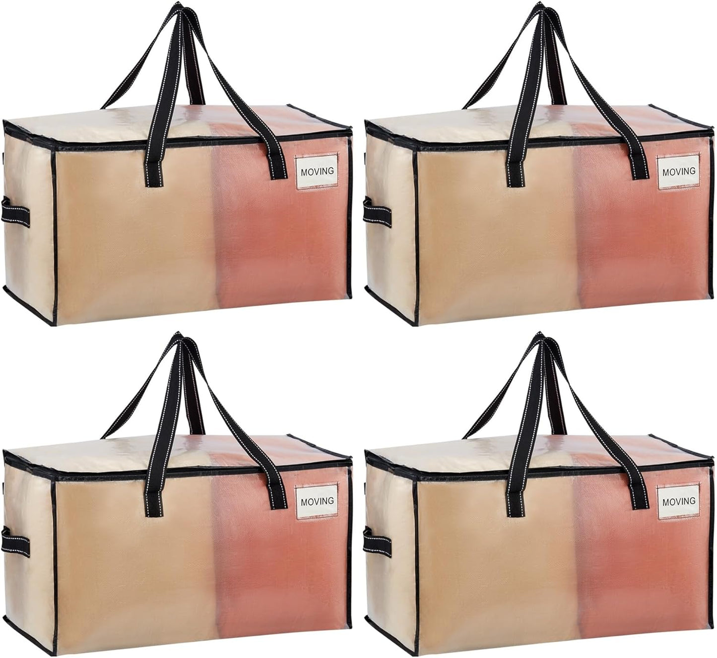 VENO Heavy Duty Moving Bags - Clear Storage Solution for Clothes & Comforters | 4 Pack