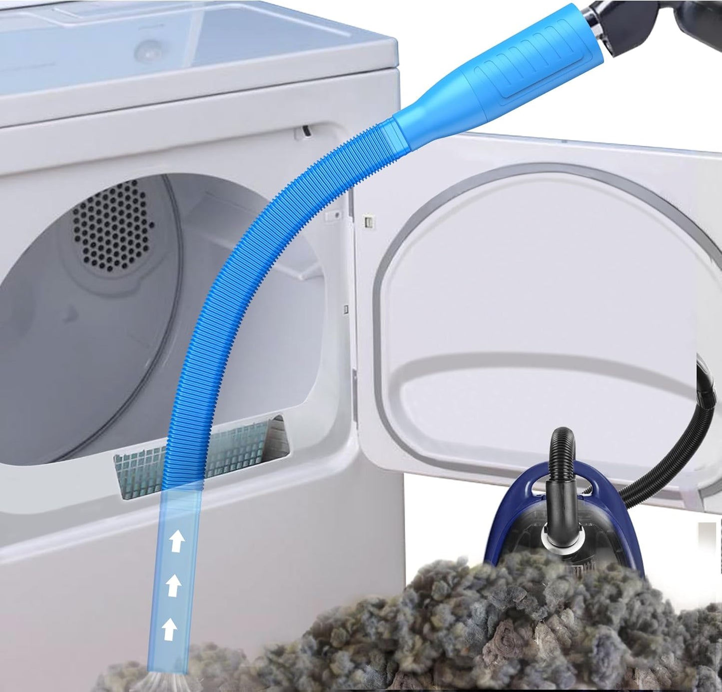 PetOde Dryer Vent Cleaner Kit - Versatile Lint Remover for Power Washer & Vacuum Hose, Multiple Combinations