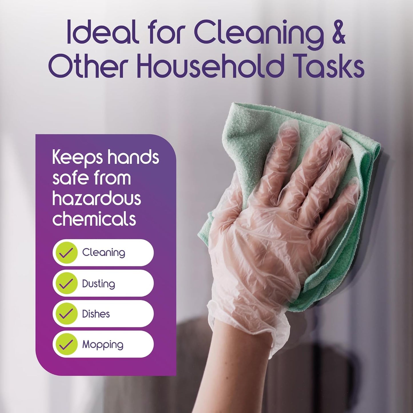 Regine Switzerland Medical Clear Vinyl Disposable Gloves - Latex-Free for Cleaning & Food Prep | 100 Count, Large