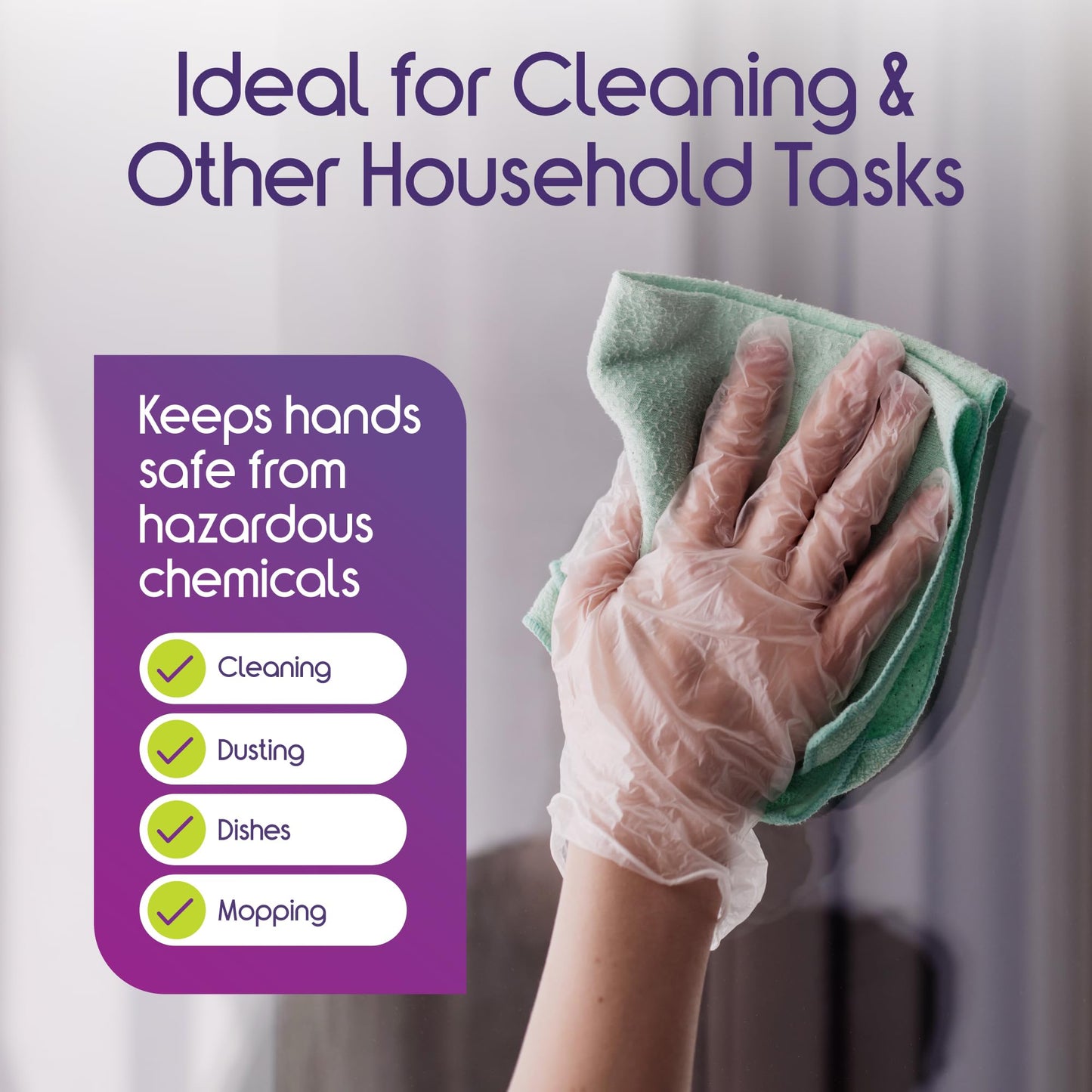 Inspire Exam Medical Clear Vinyl Disposable Gloves - Latex Free for Cleaning, Food Prep (Large)