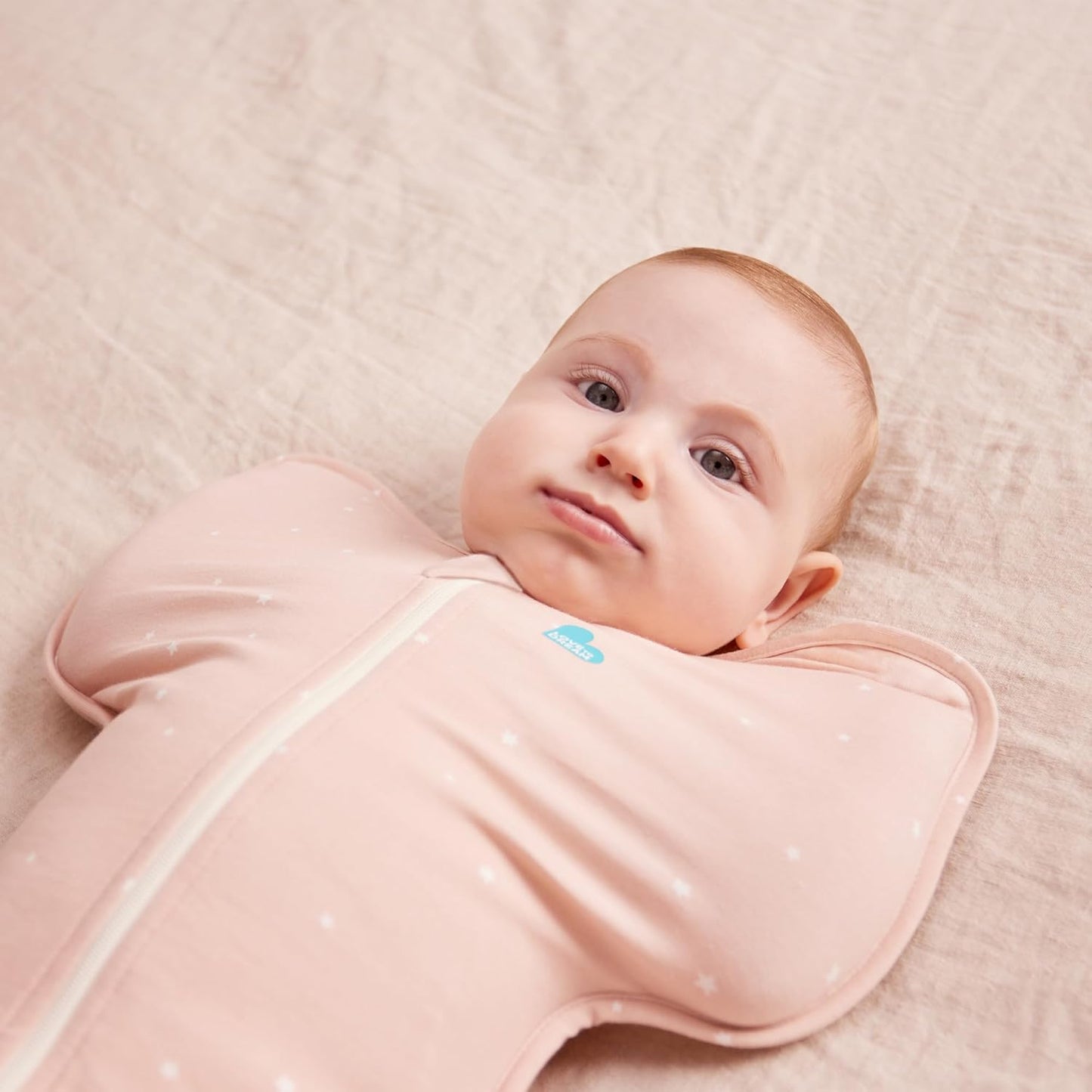 Love To Dream Swaddle UP - Baby Sleep Sack for Newborns | Self-Soothing Snug Fit, 1.0 TOG, Small 8-13lbs, Powder Pink Twinkle