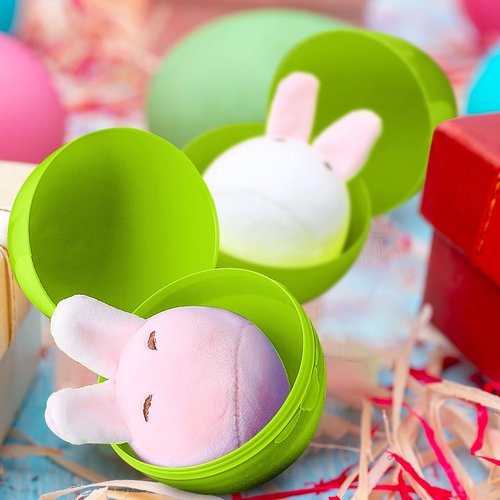 HSLCGF 24 Pack Plastic Easter Eggs Large 3.5 Inch Empty Eggs Bulk Fillable for Easter Theme Party Favor Basket Stuffers Holiday Decoration (Green)