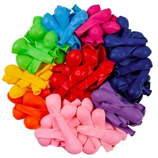 PartyWoo Assorted Colors Rainbow Balloons 50pcs 5 Inch Multicolor Colorful Primary Color Balloon for Graduation Baby Shower Unicorn Fiesta Flower Spring Rainbow Theme Birthday Party Decorations