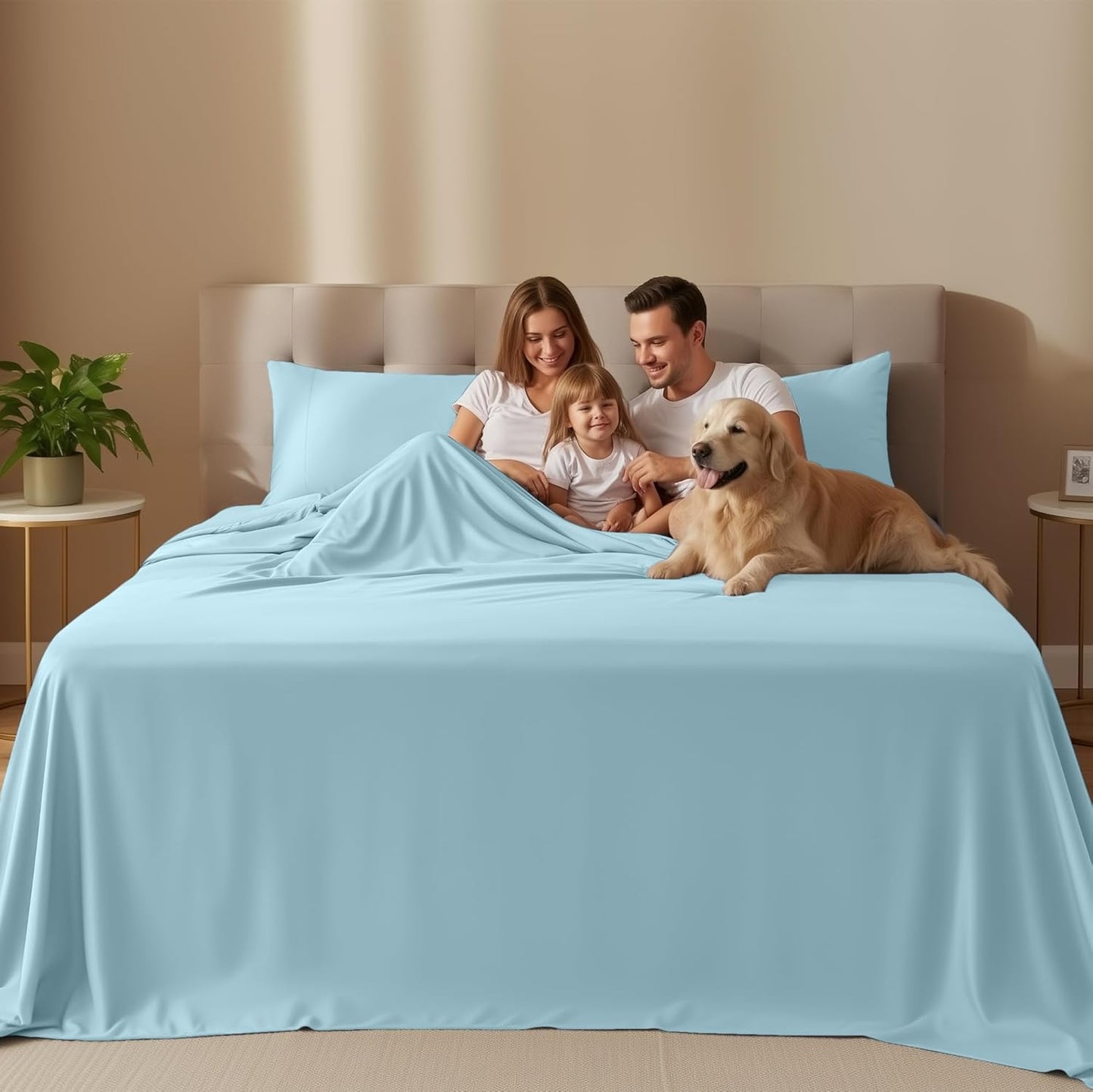 Utopia Bedding Queen Size Sheet Set - Soft, Breathable Microfiber | 4-Piece in Ice Blue