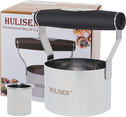 HULISEN Stainless Steel Biscuit Cutter - 3 Inch Round Design with Soft Grip Handle | Gift-Ready Packaging