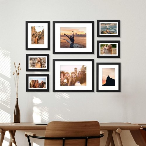 decorUhome 8x10 Picture Frame - Versatile Display for 5x7 or 8x10 Photos, Black, 1 Pack
