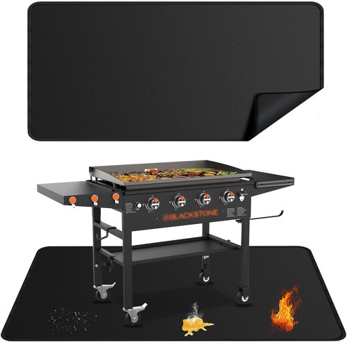 Blackstone Large Under Grill Mat - Double-Sided Fireproof & Waterproof | 79x39 Inches BBQ Protection