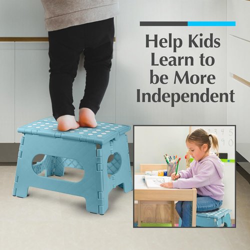 Handy Laundry Folding Step Stool - Lightweight & Sturdy for Adults and Kids - Easy One-Flip Design (Teal | 2-Pack)