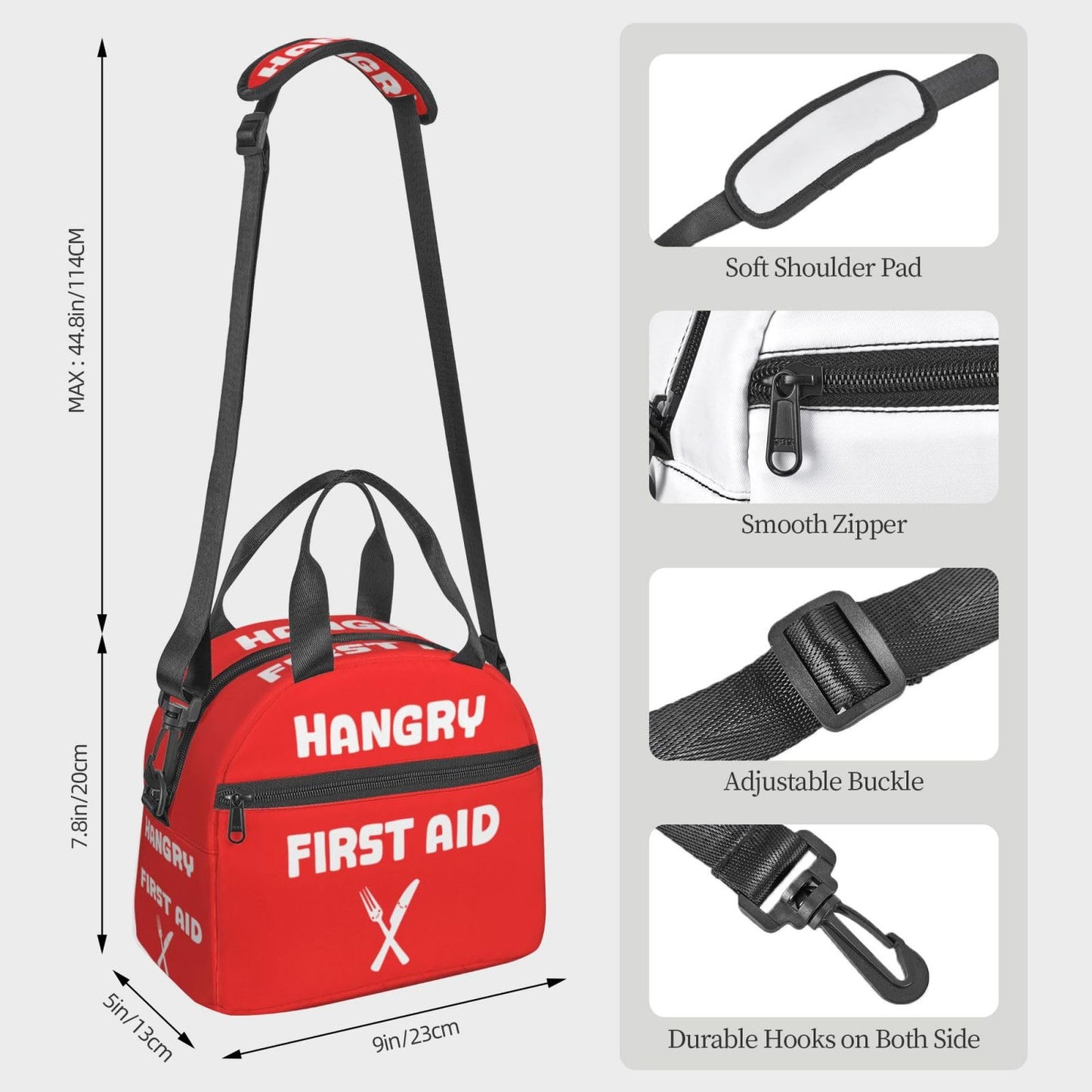 Hangry Insulated Lunch Bag Reusable Lunch Box With Adjustable Shoulder Strap Cooler Tote Bag For Men Women