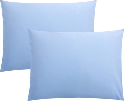 FLXXIE Pillow Cases - Soft Microfiber Standard Size Pillow Covers | Wrinkle & Stain Resistant, 2-Piece Set, Sky Blue 20x26